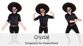  Presentation with young man wearing a hat - Presentation theme enhanced with funny man wearing mexican sombrero background and a white colored foreground