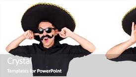  Presentation with mexican culture - Slide deck featuring funny man wearing mexican sombrero background and a dark gray colored foreground