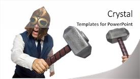  Presentation with pilot - Amazing PPT theme having funny man wearing pilot helmet backdrop and a white colored foreground