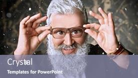  Presentation with vision - Amazing PPT theme having funny-man-with-a-gray backdrop and a light blue colored foreground