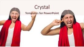  Presentation with clock - Slide deck consisting of funny man with clock isolated background and a lemonade colored foreground