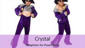  Presentation with microphone - PPT layouts consisting of parody - funny man with microphone isolated background and a lilac colored foreground