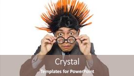  Presentation with funny - Cool new theme with funny-man-with-mohawk-hairstyle backdrop and a coral colored foreground