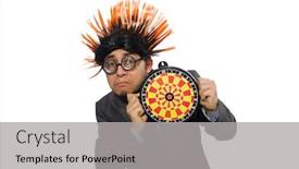  Presentation with funny - Theme featuring funny-man-with-mohawk-hairstyle background and a light gray colored foreground