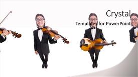  Presentation with music instrument - Audience pleasing slides consisting of funny man with music instrument backdrop and a lemonade colored foreground