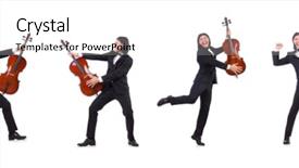 Presentation with music instrument - Amazing theme having funny man with music instrument backdrop and a white colored foreground
