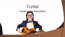  Presentation with music instrument - Amazing theme having funny man with music instrument backdrop and a white colored foreground