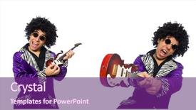  Presentation with guitar - Colorful presentation enhanced with funny man with small guitar backdrop and a  colored foreground