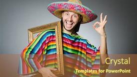  Presentation with picture frame - Slide deck consisting of funny man with sombrero and picture frame background and a red colored foreground
