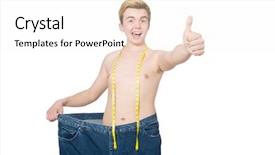  Trousers PPT template - Audience pleasing presentation theme consisting of funny-man-with-trousers-isolated backdrop and a sky blue colored foreground