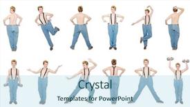  Presentation with trousers - Amazing slides having funny man with trousers isolated on white backdrop and a sky blue colored foreground