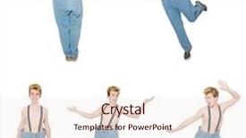  Presentation with trousers - Amazing PPT theme having funny man with trousers isolated on white backdrop and a sky blue colored foreground