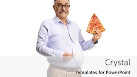  Presentation with funny - Slide set with funny-mature-man background and a white colored foreground