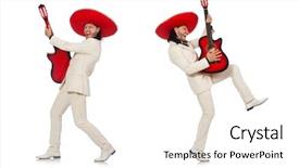  Presentation with suit guitar - Amazing theme having funny mexican in suit holding backdrop and a white colored foreground