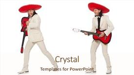  Presentation with suit guitar - Amazing presentation theme having funny mexican in suit holding backdrop and a  colored foreground