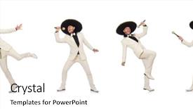  Presentation with mexican - Beautiful theme featuring funny mexican in suit holding backdrop and a white colored foreground