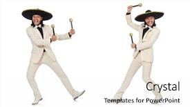  Presentation with mexican - Audience pleasing PPT layouts consisting of funny mexican in suit holding backdrop and a white colored foreground