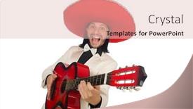  Presentation with suit guitar - Amazing presentation design having funny-mexican-in-suit-holding backdrop and a lemonade colored foreground