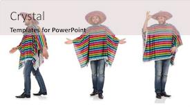  Presentation with mexican - Colorful presentation enhanced with funny-mexican-isolated-on-white backdrop and a soft green colored foreground