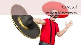  Presentation with blank whiteboard isolated on white - PPT theme having mariachi - funny mexican isolated background and a lemonade colored foreground