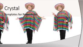  Presentation with mexican vacations - Amazing slides having funny mexican wearing poncho isolated backdrop and a lemonade colored foreground