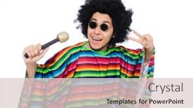  Presentation with mexican - Slide set featuring funny-mexican-wearing-poncho background and a lemonade colored foreground