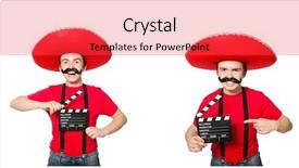  Presentation with movie - Amazing slides having funny mexican with movie board backdrop and a red colored foreground