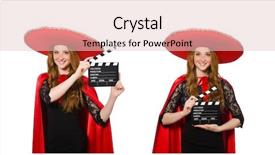  Presentation with airport boarding board - Audience pleasing PPT theme consisting of funny mexican with movie board backdrop and a lemonade colored foreground