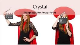  Presentation with movie - PPT layouts enhanced with funny mexican with movie board background and a lemonade colored foreground