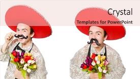  Presentation with mexican hats - Presentation featuring funny mexican with sombrero hat background and a  colored foreground