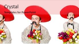  Presentation with mexican - Slide set consisting of funny mexican with sombrero hat background and a  colored foreground