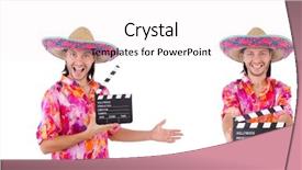  Presentation with mexican police - Beautiful theme featuring funny mexican with sombrero hat backdrop and a lemonade colored foreground