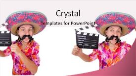  Presentation with mexican - PPT layouts with funny mexican with sombrero hat background and a coral colored foreground