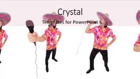  Presentation with mexican police - Beautiful slides featuring funny mexican with sombrero hat backdrop and a coral colored foreground