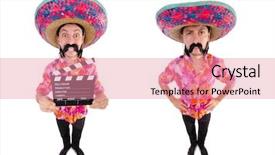 Presentation with mexican hats - Colorful presentation theme enhanced with funny mexican with sombrero hat backdrop and a coral colored foreground