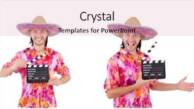  Presentation with folklore mexican - Audience pleasing theme consisting of funny mexican with sombrero hat backdrop and a lemonade colored foreground