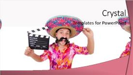  Presentation with mexican vacations - Cool new PPT layouts with funny mexican with sombrero hat backdrop and a coral colored foreground
