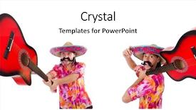  Presentation with folklore mexican - Slides featuring funny mexican with sombrero hat background and a white colored foreground