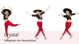  Presentation with mexican police - Cool new presentation design with funny mexican with sombrero hat backdrop and a coral colored foreground