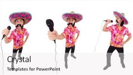  Presentation with mexican - PPT theme consisting of funny mexican with sombrero hat background and a white colored foreground