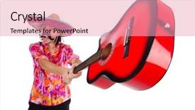  Presentation with mexican - Colorful presentation design enhanced with funny mexican with sombrero hat backdrop and a coral colored foreground