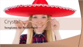  Presentation with mexican - Amazing theme having funny-mexican-with-sombrero backdrop and a coral colored foreground
