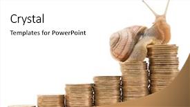  Presentation with snail - Slides with funny money - snail crawling on a schedule background and a white colored foreground