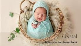  Presentation with dream - Theme consisting of funny-newborn-smiling-in-sweet background and a coral colored foreground