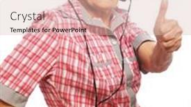  Presentation with old music - Colorful theme enhanced with funny-old-lady-listening-music backdrop and a lemonade colored foreground