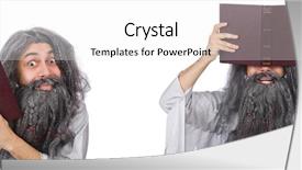  Presentation with wizard - Presentation consisting of funny old wizard with book background and a white colored foreground