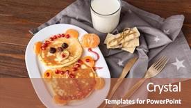  Presentation with mental wellbeing for kids - Presentation having funny pancakes for kids breakfast background and a red colored foreground