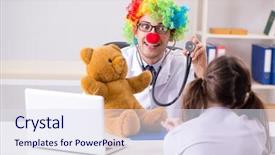  Presentation with pediatrician - Slide deck consisting of funny pediatrician with little girl background and a sky blue colored foreground