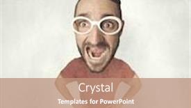  Presentation with head - Theme with funny-person-with-big-head background and a coral colored foreground