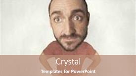  Presentation with head - Slide deck enhanced with funny-person-with-big-head background and a coral colored foreground